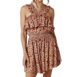 Spell Lady Untamed Frill Mini Dress - Tea Leaf Size S